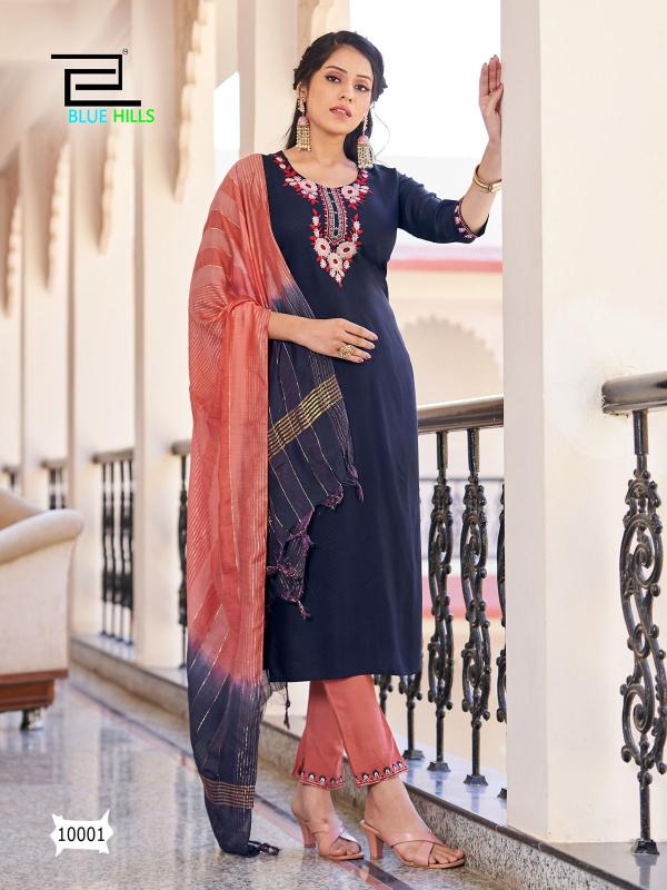 Blue Hills Skyline Vol 10 Fancy Kurti With Bottom Dupatta Collection